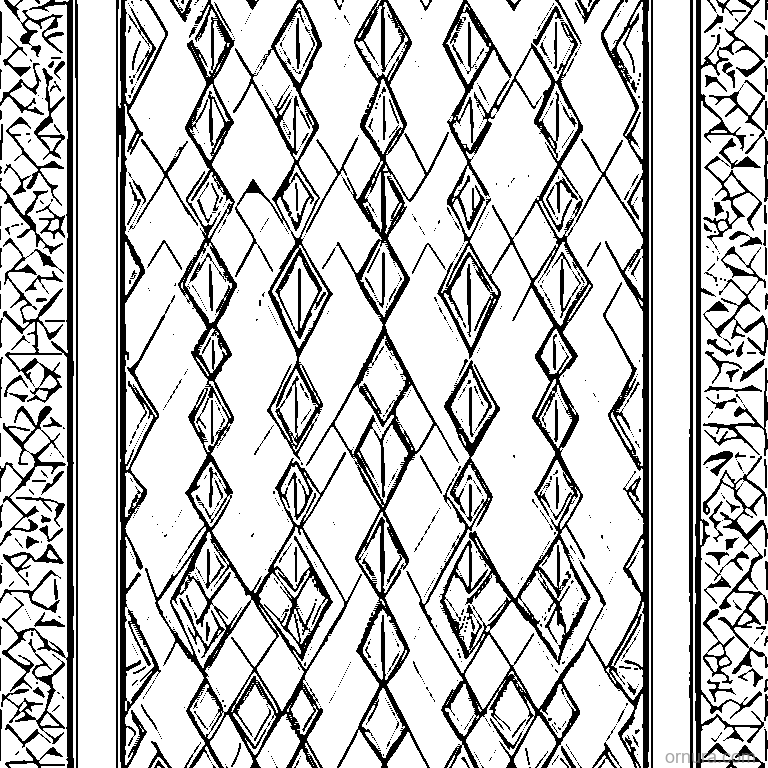 argyle pattern diamonds design coloring page - free printable black and white line art for kids and adults