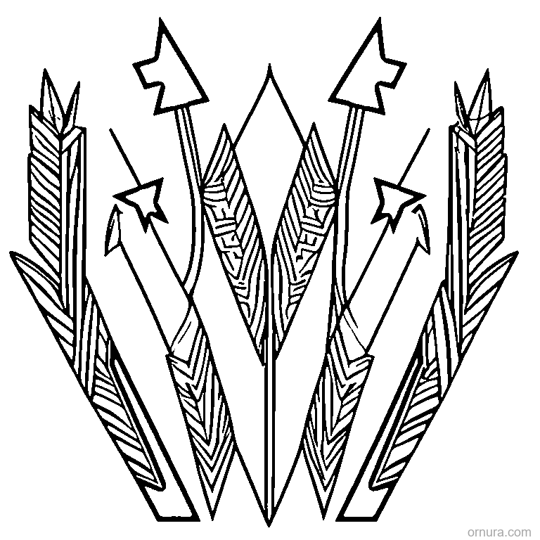 arrow pattern pointing up design coloring page - free printable black and white line art for kids and adults