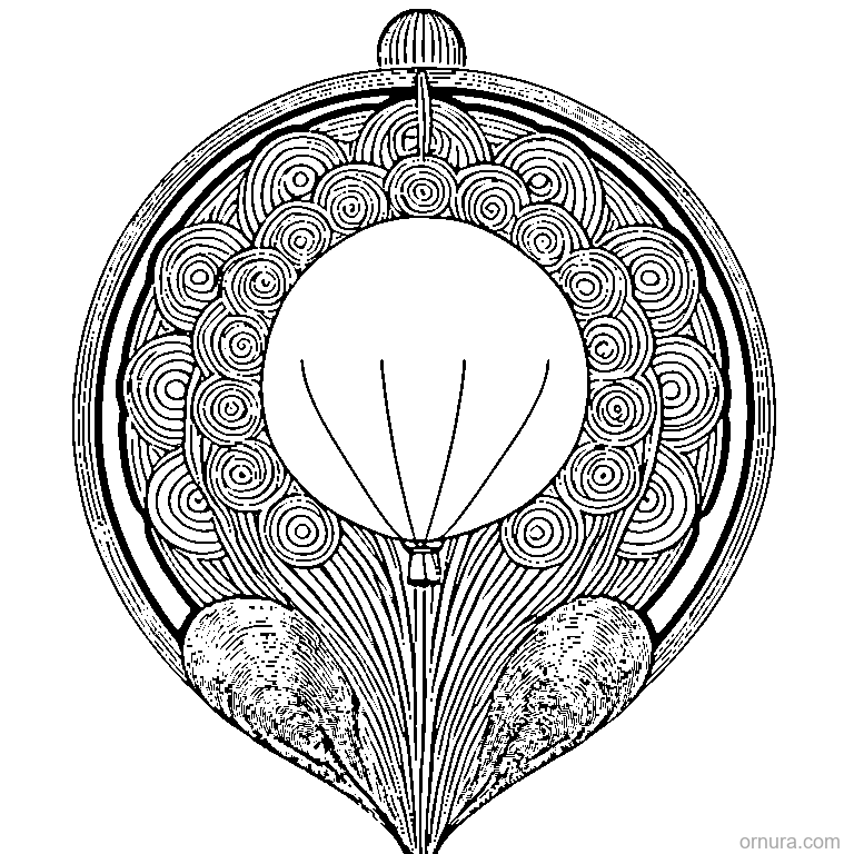 balloon pattern floating circles template coloring page - free printable black and white line art for kids and adults