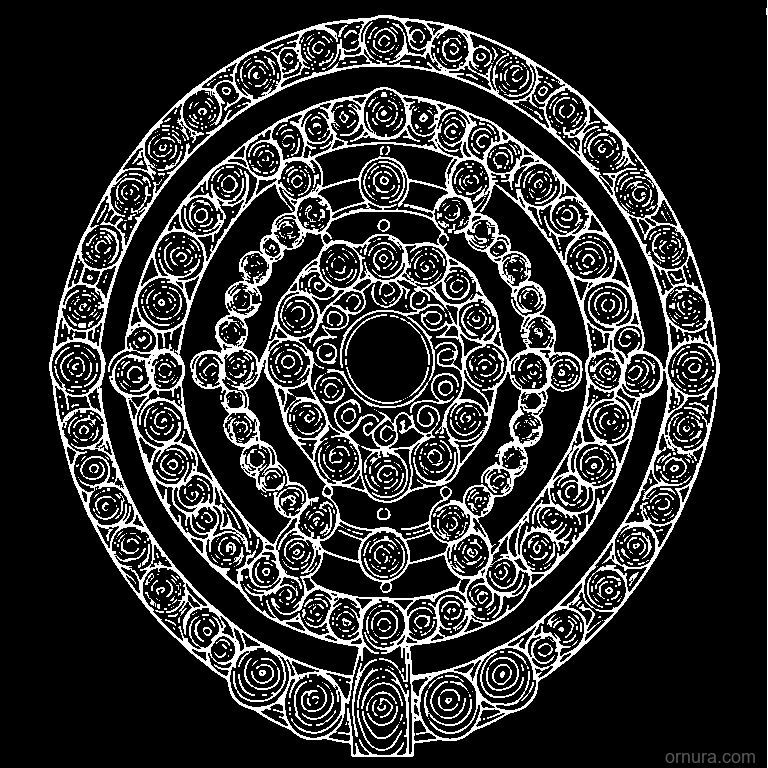 bead pattern circles in row design coloring page - free printable black and white line art for kids and adults