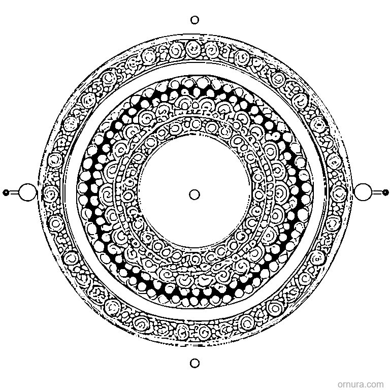 bead pattern circles in row printable coloring page - free printable black and white line art for kids and adults