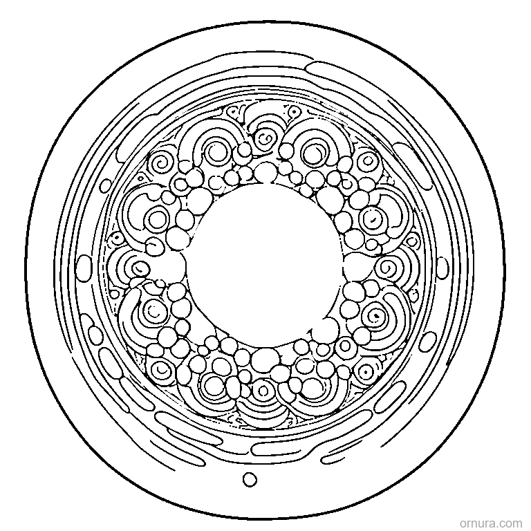 bubble pattern circles design coloring page - free printable black and white line art for kids and adults