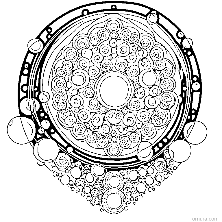 bubble pattern circles template coloring page - free printable black and white line art for kids and adults