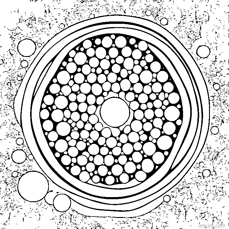 bubble wrap pattern circles design coloring page - free printable black and white line art for kids and adults