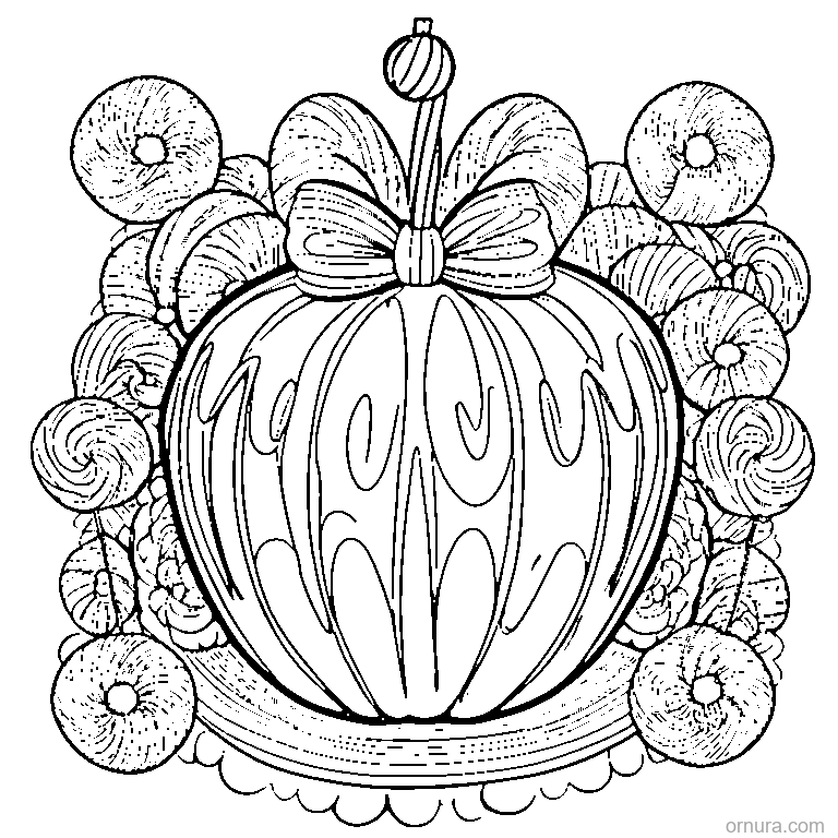 candy apple with sprinkles coloring page - free printable black and white line art for kids and adults