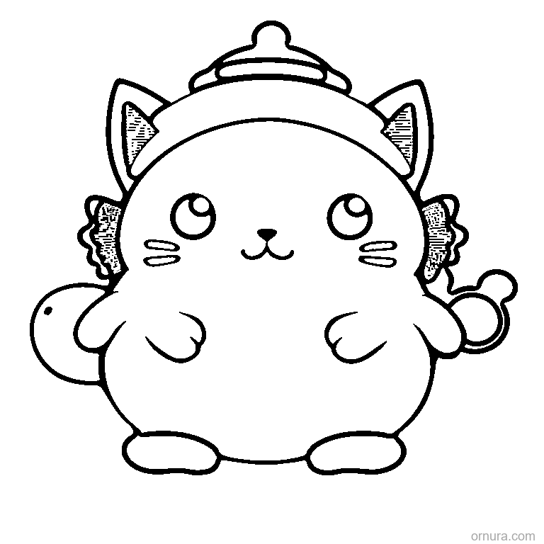 cat dressed as a ghost coloring page - free printable black and white line art for kids and adults