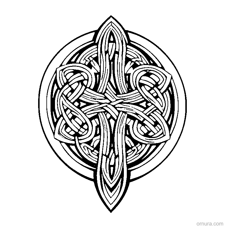 celtic knot pattern design coloring page - free printable black and white line art for kids and adults