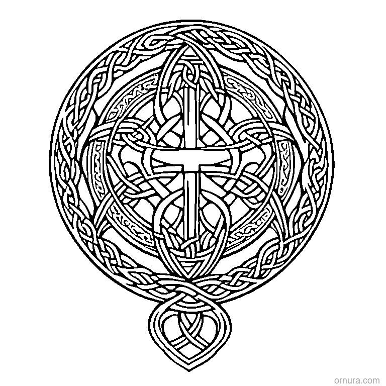 celtic knot pattern printable coloring page - free printable black and white line art for kids and adults