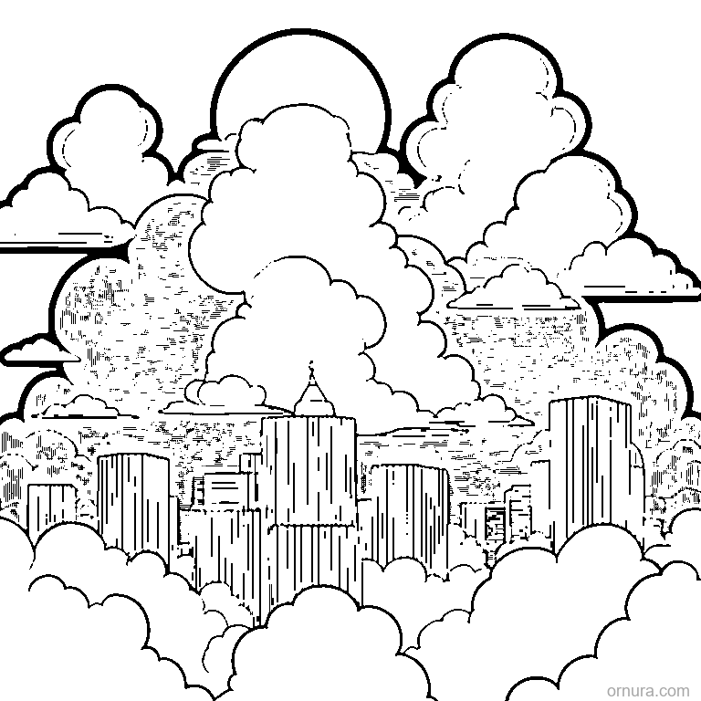 Cloud Pattern Simple coloring page