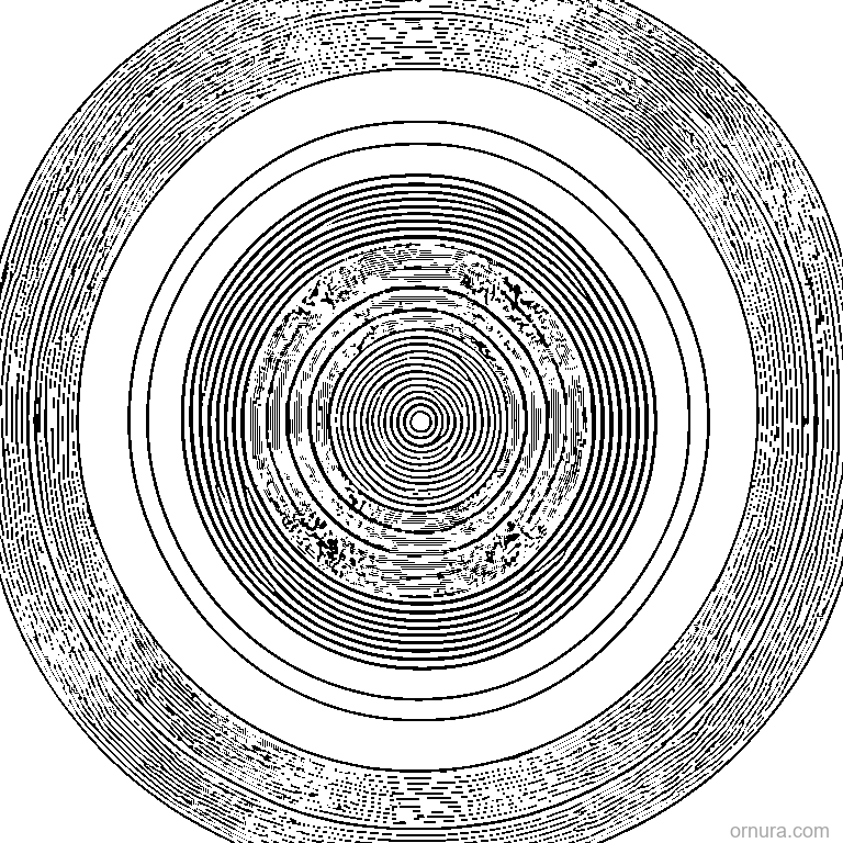 concentric circles pattern design coloring page - free printable black and white line art for kids and adults