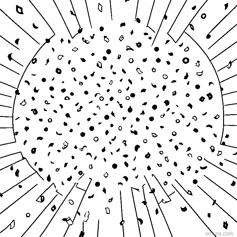 confetti pattern scattered sha template coloring page - free printable black and white line art for kids and adults