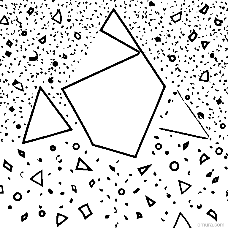 Confetti Pattern Scattered Sha coloring page