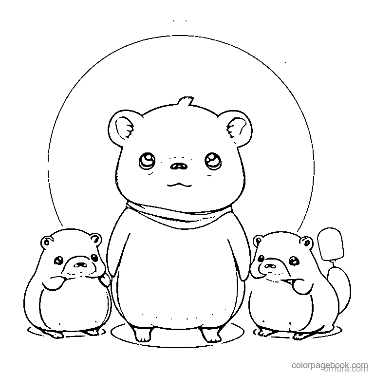 Cute Capybara Standing coloring page