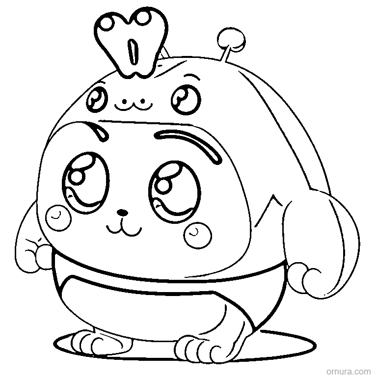 cute furry monster coloring page - free printable black and white line art for kids and adults