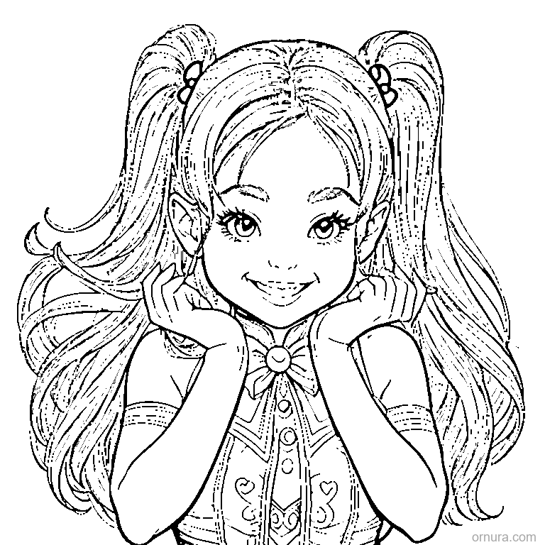 cute vampire girl coloring page - free printable black and white line art for kids and adults