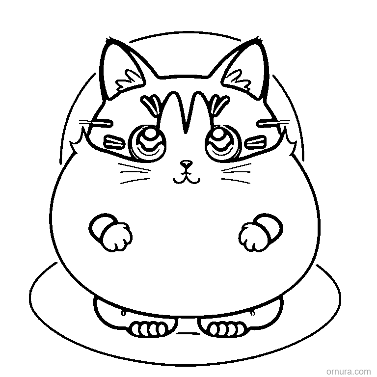 easy black cat arching its back coloring page - free printable black and white line art for kids and adults