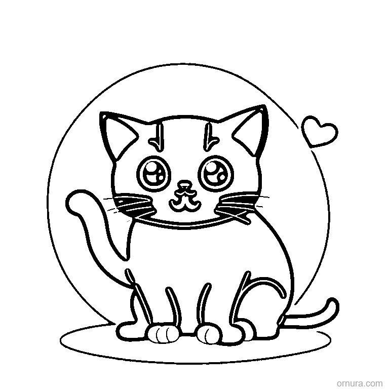easy halloween cat sitting coloring page - free printable black and white line art for kids and adults