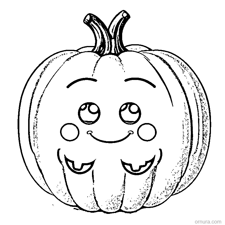 easy halloween pumpkin coloring page - free printable black and white line art for kids and adults