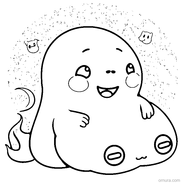easy sleepy ghost coloring page - free printable black and white line art for kids and adults