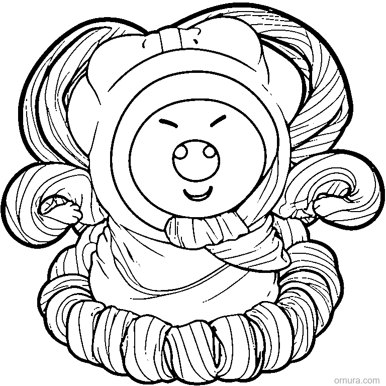 easy wrapped candy coloring page - free printable black and white line art for kids and adults