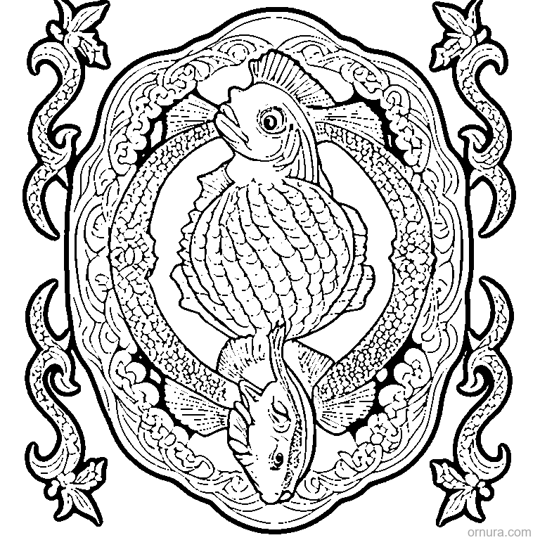fish scale pattern overlapping coloring page coloring page - free printable black and white line art for kids and adults