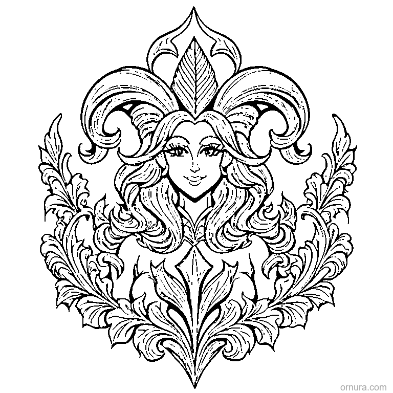 fleur de lis pattern printable coloring page - free printable black and white line art for kids and adults