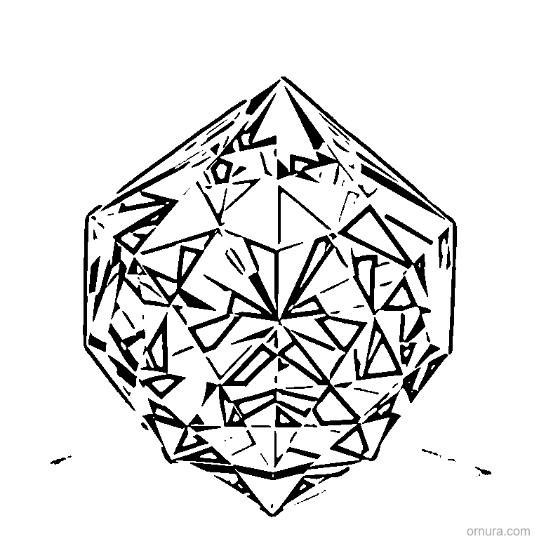 gem pattern faceted diamond design coloring page - free printable black and white line art for kids and adults
