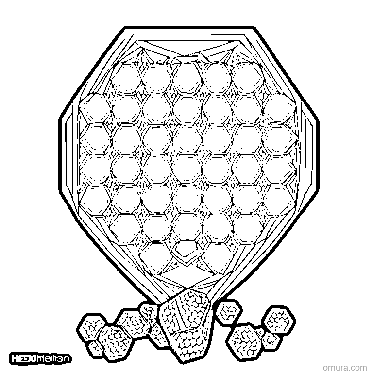 hexagon pattern honeycomb coloring page coloring page - free printable black and white line art for kids and adults