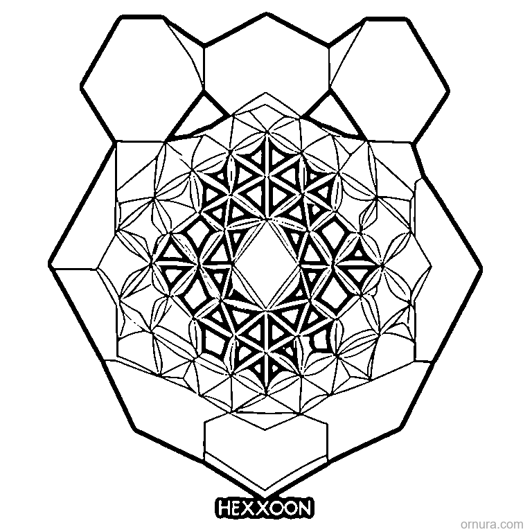 hexagon pattern honeycomb template coloring page - free printable black and white line art for kids and adults