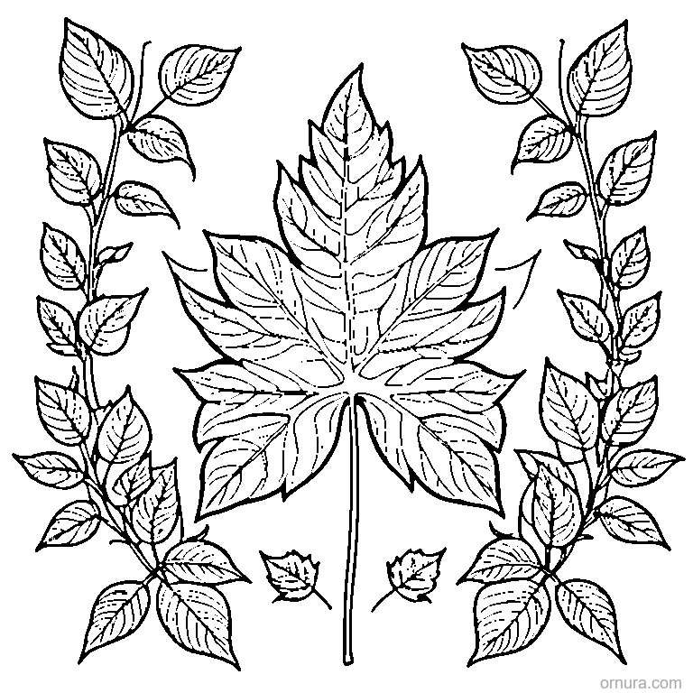 Leaf Pattern Simple Repeated coloring page