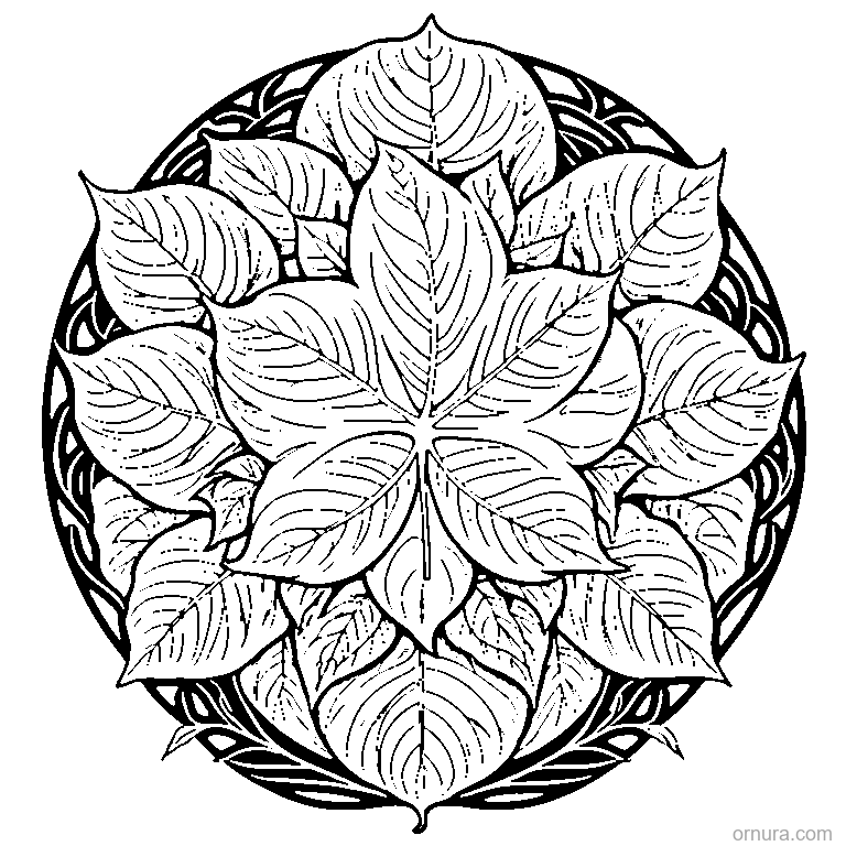 leaf swirling in wind template coloring page - free printable black and white line art for kids and adults