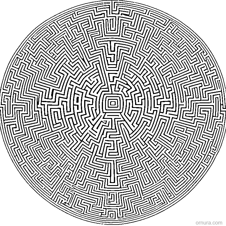 maze pattern simple coloring page coloring page - free printable black and white line art for kids and adults