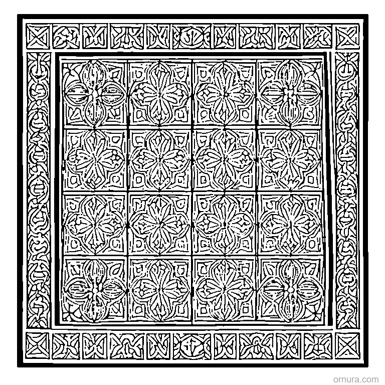 moroccan tile pattern printable coloring page - free printable black and white line art for kids and adults