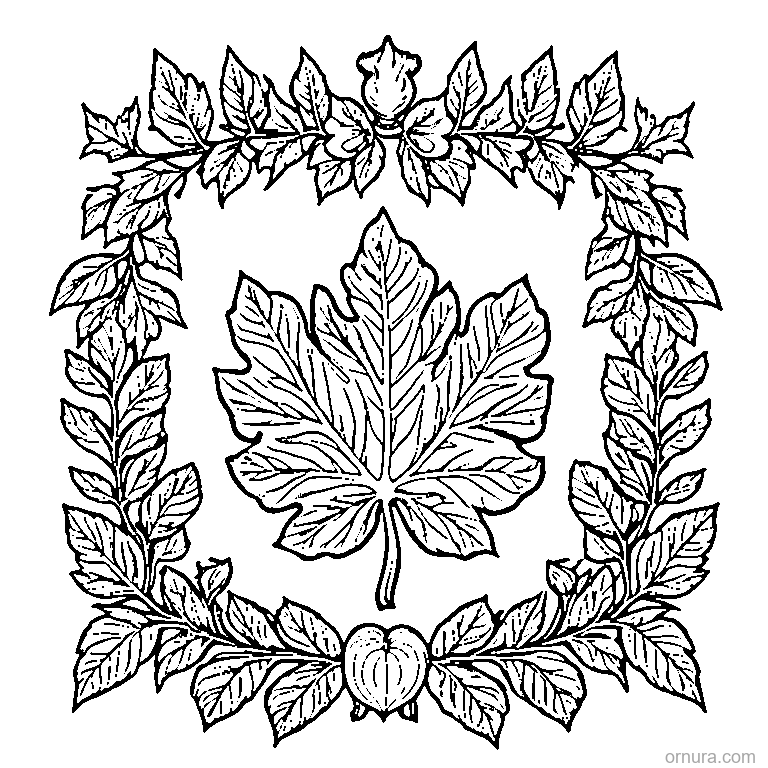 oak leaf with acorn cluster printable coloring page - free printable black and white line art for kids and adults