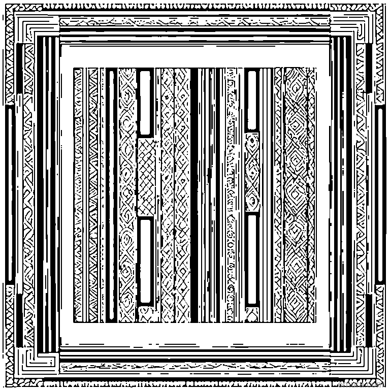 patchwork pattern squares mixe coloring page coloring page - free printable black and white line art for kids and adults