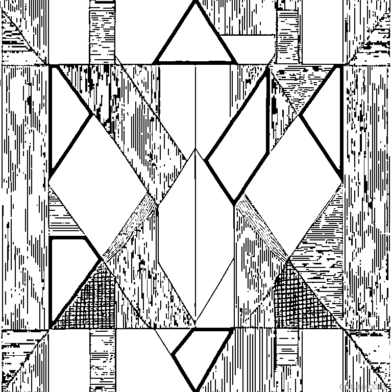 patchwork pattern squares mixe coloring page - free printable black and white line art for kids and adults