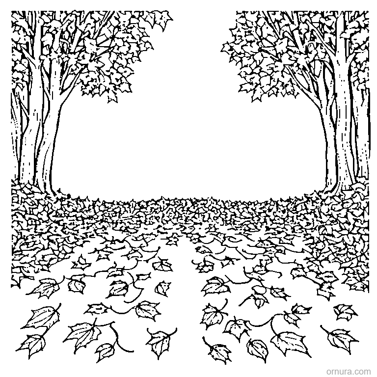 pile of autumn leaves on ground coloring page coloring page - free printable black and white line art for kids and adults