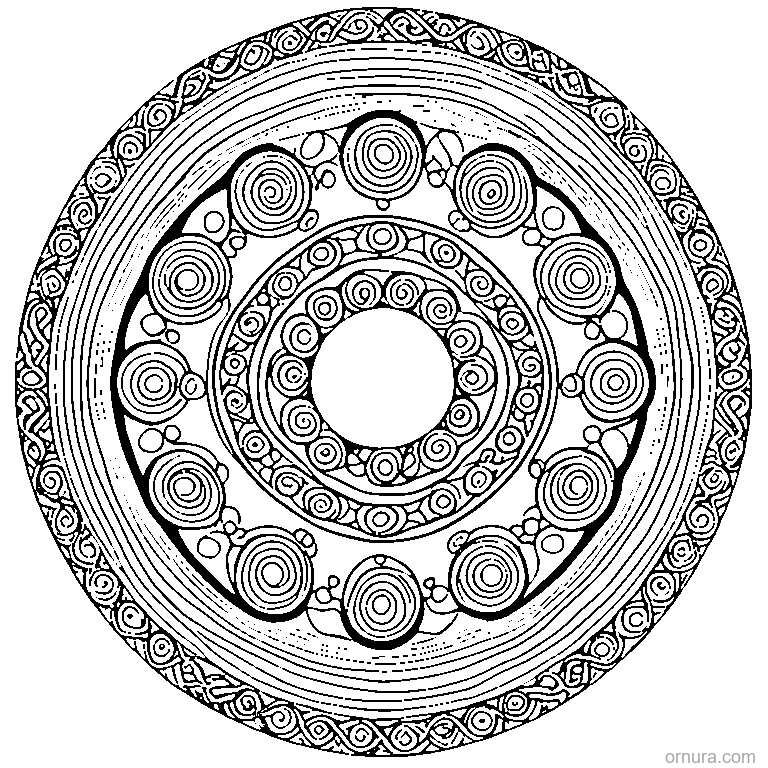 shibori pattern tie dye circle coloring page coloring page - free printable black and white line art for kids and adults