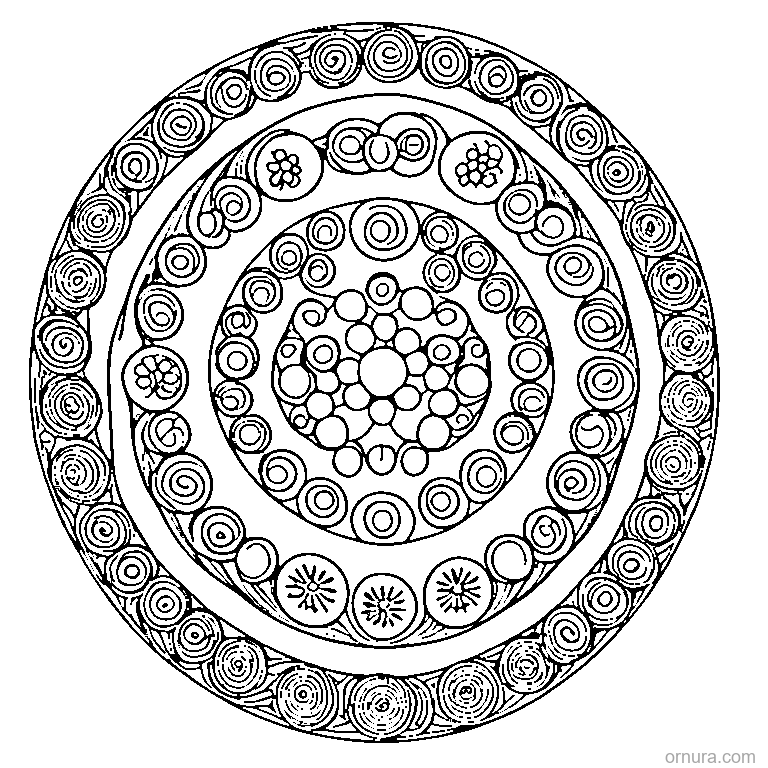 shibori pattern tie dye circle printable coloring page - free printable black and white line art for kids and adults