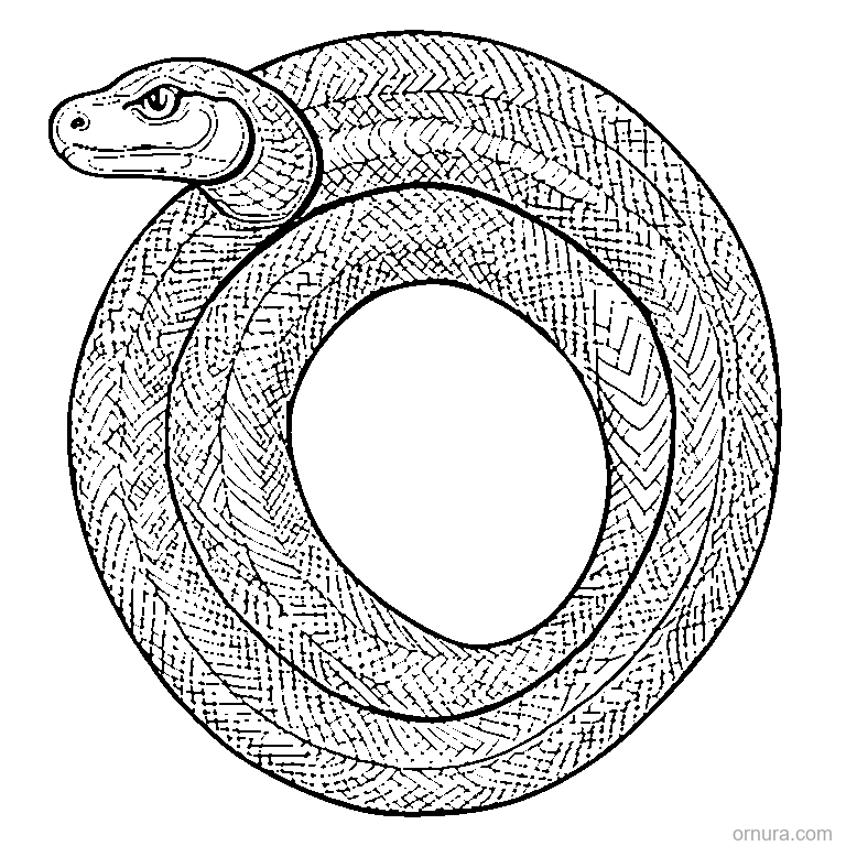 snake skin pattern coloring page - free printable black and white line art for kids and adults