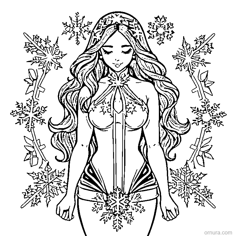 snowflakes pattern scattered coloring page coloring page - free printable black and white line art for kids and adults