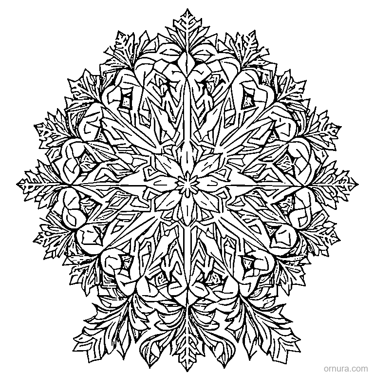 snowflakes pattern scattered printable coloring page - free printable black and white line art for kids and adults