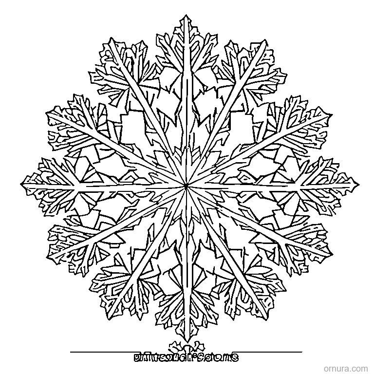 snowflakes pattern scattered template coloring page - free printable black and white line art for kids and adults