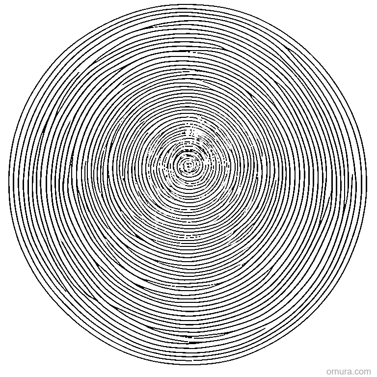 spiral pattern template coloring page - free printable black and white line art for kids and adults