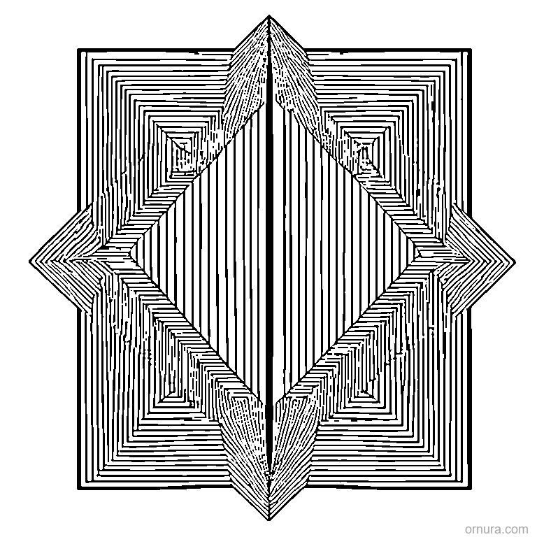 square pattern nested template coloring page - free printable black and white line art for kids and adults