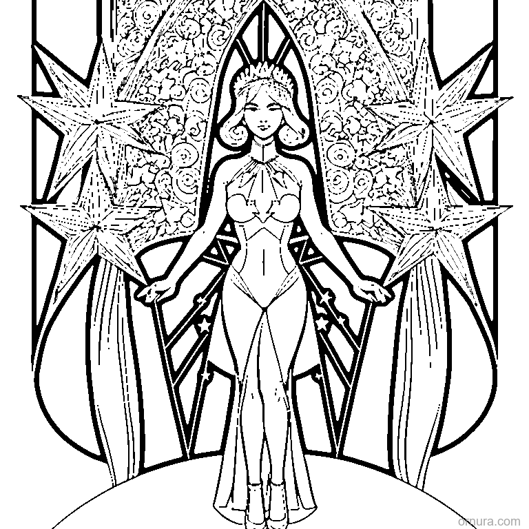 star pattern repeated coloring page coloring page - free printable black and white line art for kids and adults