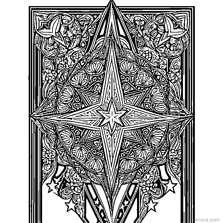 star pattern repeated printable coloring page - free printable black and white line art for kids and adults