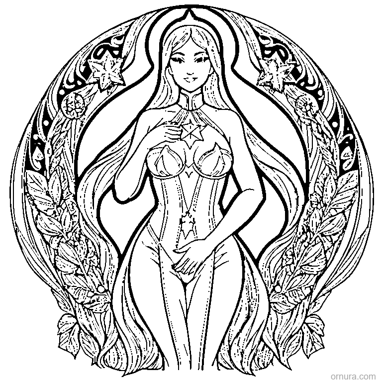 star pattern repeated template coloring page - free printable black and white line art for kids and adults