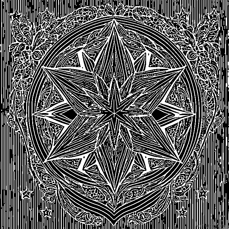 Star Pattern Repeated coloring page