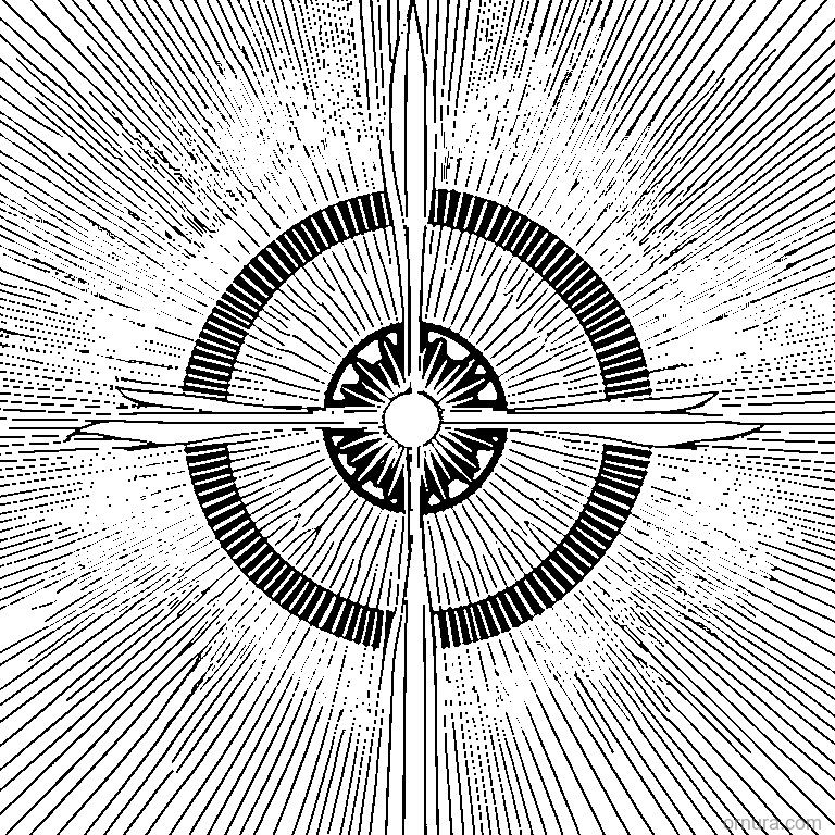 sun pattern with rays coloring page coloring page - free printable black and white line art for kids and adults